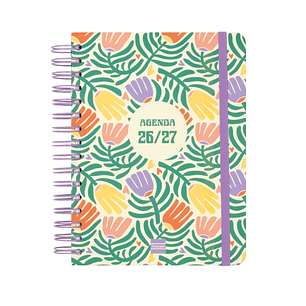 Finocam Cosmo Cart Agenda Escolar 26/27 en Catalan - 1 Dia por Pagina - Formato 4º - 155x212mm - Tapas de Carton Forrado - Papel de 80g/m2 - Espiral -