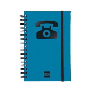 Finocam Phone Indice Telefonico - Formato 8º - 100x150mm - Tapas de Carton Forrado - Papel de 120g/m2 - Cierre con Goma Elastica - Espiral Doble Metal