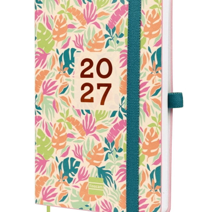 Finocam Capri Agenda de Tapa Blanda - 16 Meses - Semana Vista Horizontal - Formato F4 - 118x168mm - Papel de 80g/m2 - Bolsillo Interior - Cierre con G 1