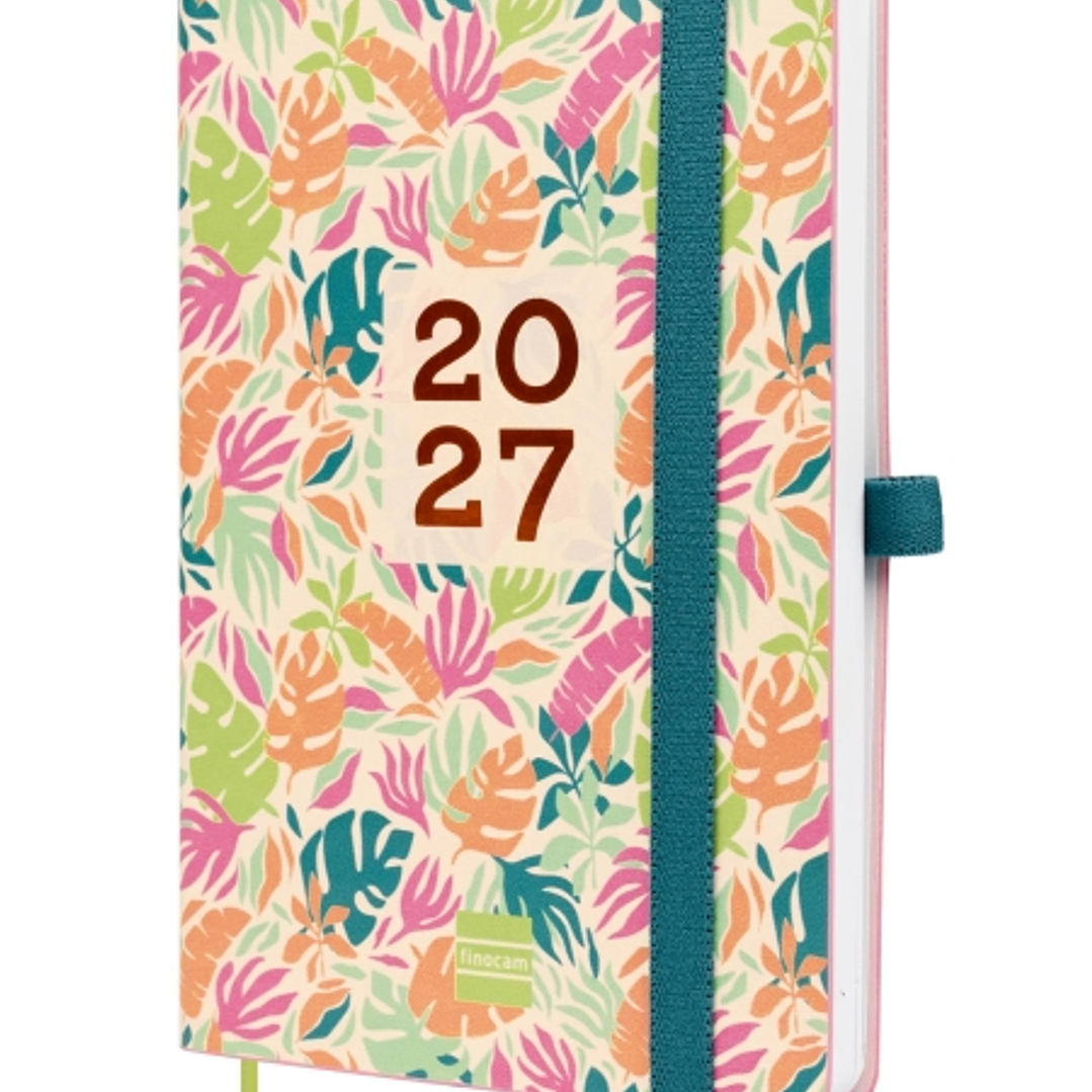 Finocam Capri Agenda de Tapa Blanda en Catalan - 16 Meses - Semana Vista Horizontal - Formato F4 - 118x168mm - Papel de 80g/m2 - Bolsillo Interior - C 1