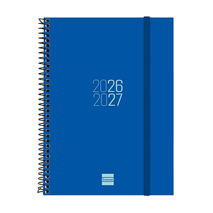 Finocam Espir Agenda Escolar 26/27 - Semana Vista Horizontal - Formato E10 - 155x212mm - Tapas de Polipropileno - Papel de 80g/m2 - Espiral Metalica -