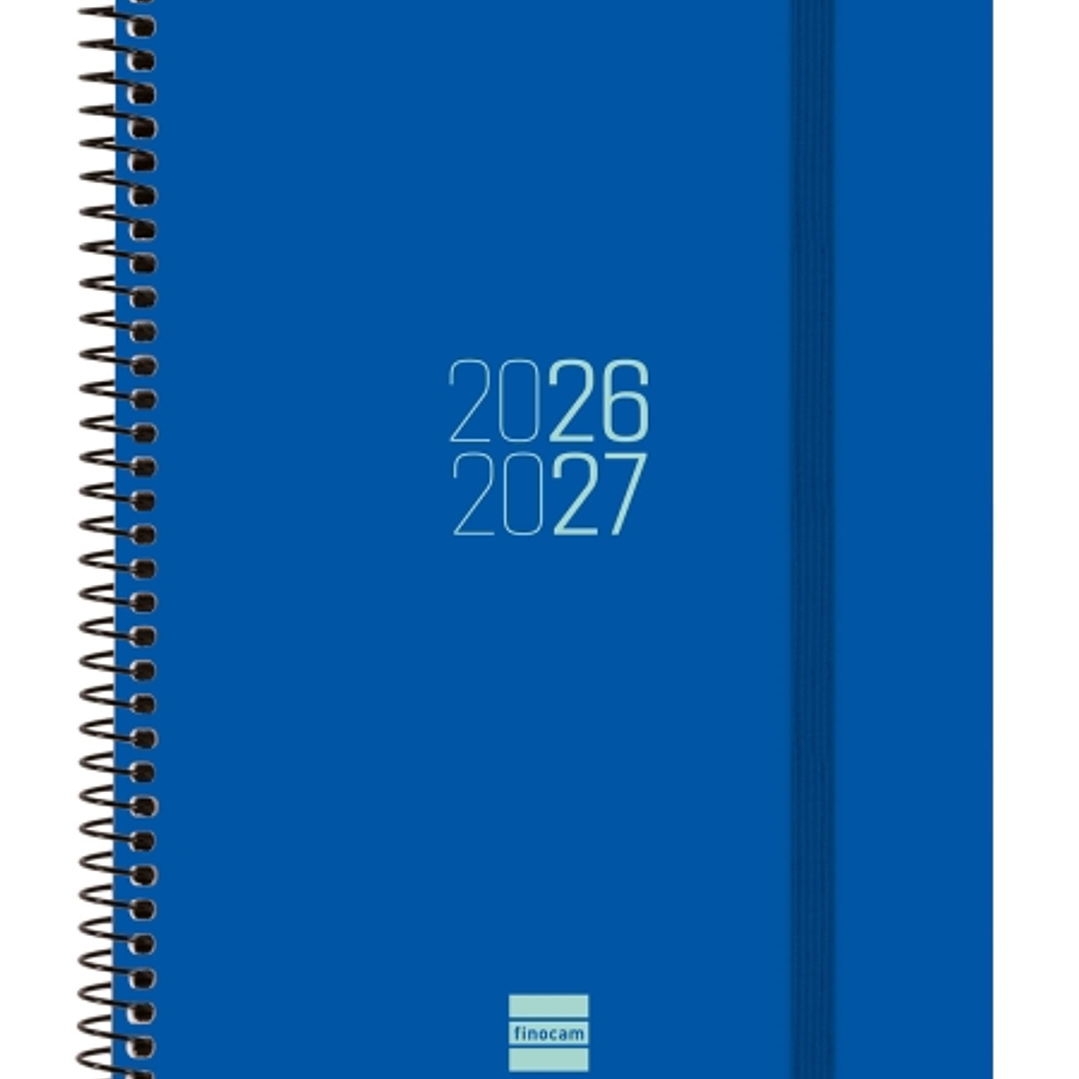 Finocam Espir Agenda Escolar 26/27 - Semana Vista Horizontal - Formato E10 - 155x212mm - Tapas de Polipropileno - Papel de 80g/m2 - Espiral Metalica - 1