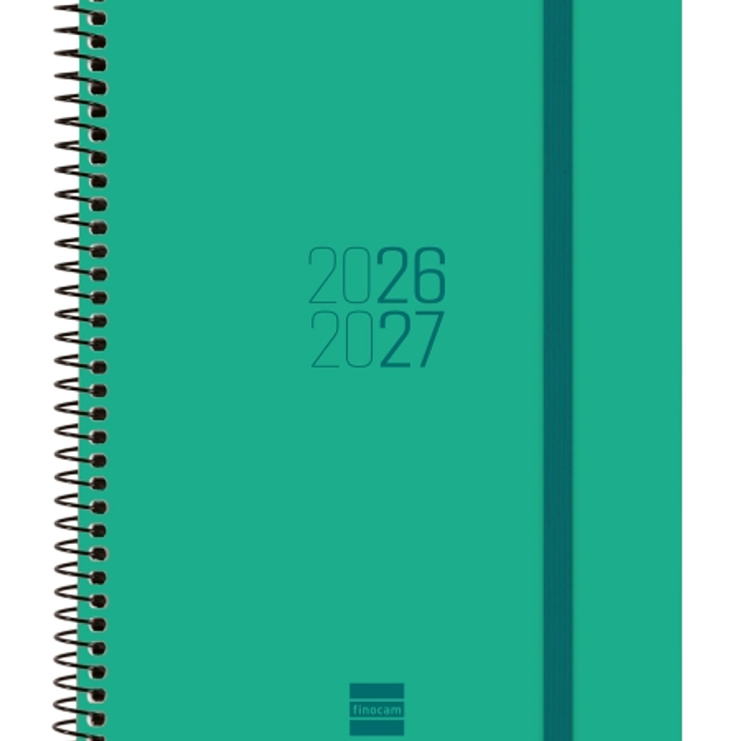 Finocam Espir Agenda Escolar 26/27 en Catalan - Semana Vista Horizontal - Formato E10 - 155x212mm - Tapas de Polipropileno - Papel de 80g/m2 - Espiral 1