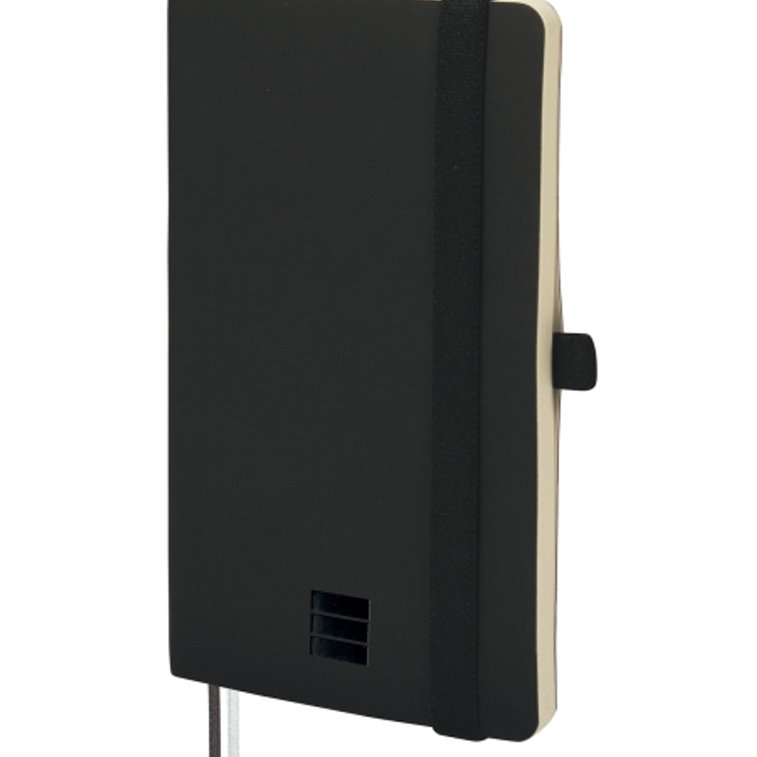 Finocam Nexo Cuaderno de Tapa Blanda - 72 Hojas - 90x150mm - Rayado Horizontal - Papel Crema de 80g/m2 - Bolsillo Interior - Cierre con Goma - Portabo 1