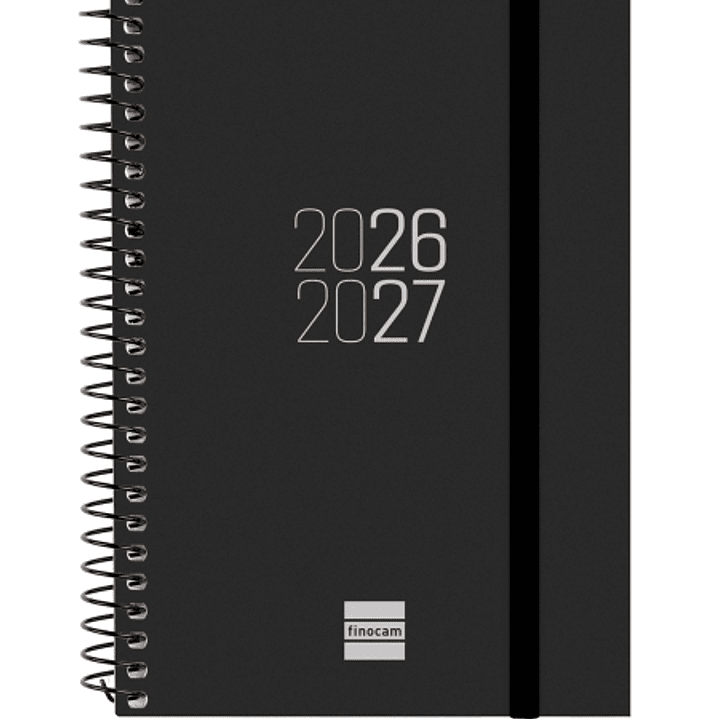 Finocam Espir Agenda Escolar 26/27 - Semana Vista Horizontal - Formato E8 - 120x171mm - Tapas de Polipropileno - Papel de 80g/m2 - Espiral Metalica -  1