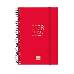 Finocam Espir Agenda Escolar 26/27 - Semana Vista Horizontal - Formato E8 - 120x171mm - Tapas de Polipropileno - Papel de 80g/m2 - Espiral Metalica - 