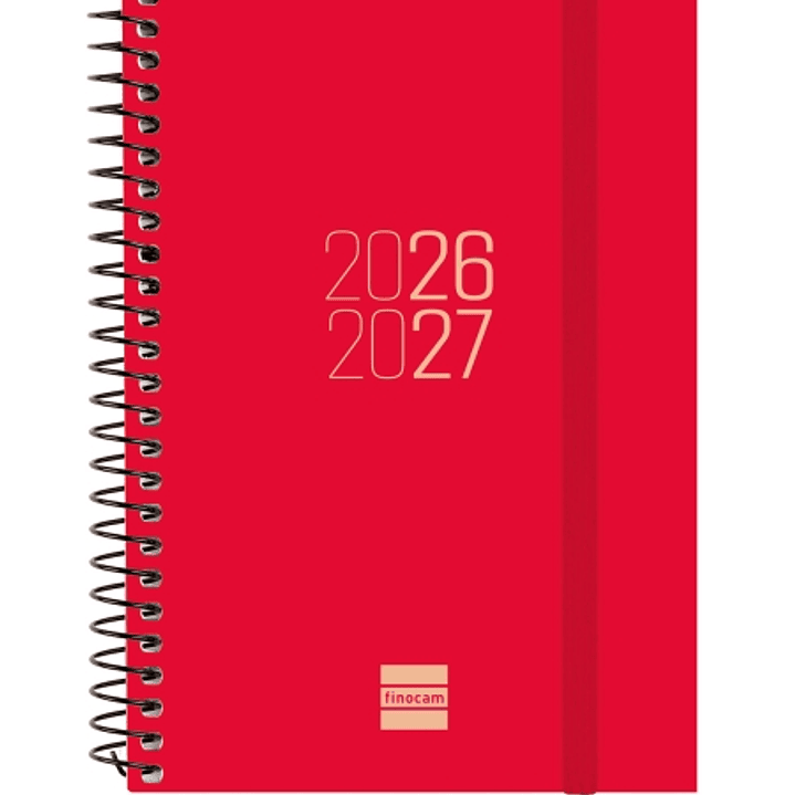 Finocam Espir Agenda Escolar 26/27 - Semana Vista Horizontal - Formato E8 - 120x171mm - Tapas de Polipropileno - Papel de 80g/m2 - Espiral Metalica -  1