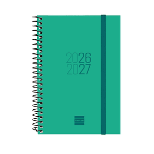 Finocam Espir Agenda Escolar 26/27 - Semana Vista Horizontal - Formato E8 - 120x171mm - Tapas de Polipropileno - Papel de 80g/m2 - Espiral Metalica - 