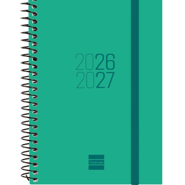 Finocam Espir Agenda Escolar 26/27 - Semana Vista Horizontal - Formato E8 - 120x171mm - Tapas de Polipropileno - Papel de 80g/m2 - Espiral Metalica -  1