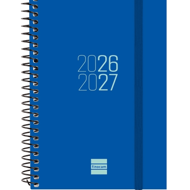 Finocam Espir Agenda Escolar 26/27 - Semana Vista Horizontal - Formato E8 - 120x171mm - Tapas de Polipropileno - Papel de 80g/m2 - Espiral Metalica -  1