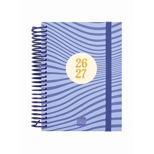 Finocam Diva Agenda Escolar 26/27 - 1 Dia por Pagina - Formato 8º - 120x164mm - Tapas de Carton Forrado - Papel de 80g/m2 - Espiral de Plastico - Esqu