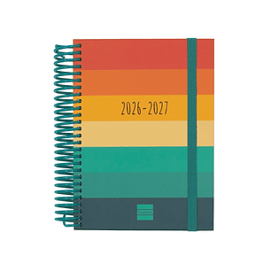 Finocam Diva Agenda Escolar 26/27 en Catalan - 1 Dia por Pagina - Formato 8º - 120x164mm - Tapas de Carton Forrado - Papel de 80g/m2 - Espiral - Esqui