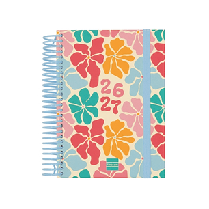 Finocam Diva Agenda Escolar 26/27 en Catalan - 1 Dia por Pagina - Formato 8º - 120x164mm - Tapas de Carton Forrado - Papel de 80g/m2 - Espiral - Esqui
