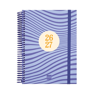Finocam Diva Agenda Escolar 26/27 en Catalan - 1 Dia por Pagina - Formato 4º - 155x212mm - Tapas de Carton Forrado - Papel de 80g/m2 - Espiral - Esqui
