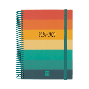 Finocam Diva Agenda Escolar 26/27 en Catalan - 1 Dia por Pagina - Formato 4º - 155x212mm - Tapas de Carton Forrado - Papel de 80g/m2 - Espiral - Esqui