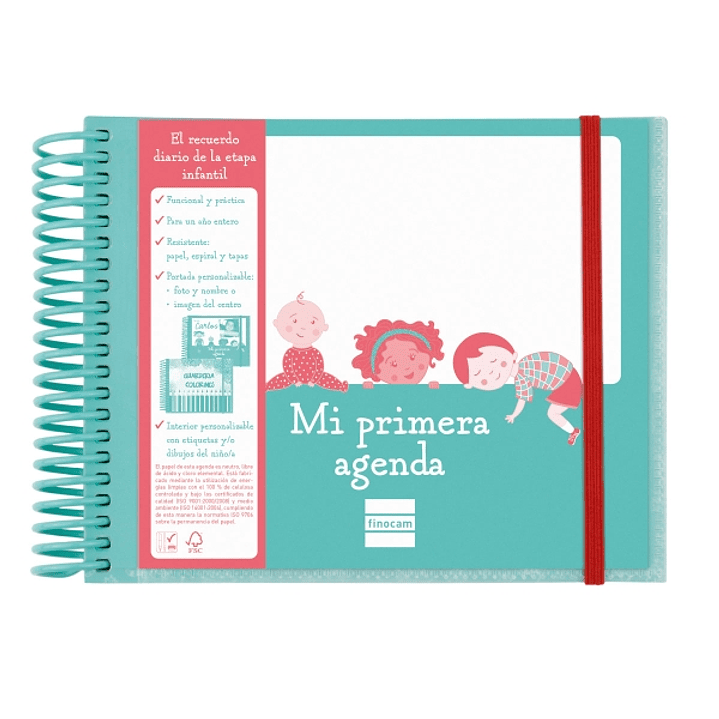 Finocam Infantil.2 Agenda sin Fechar - 1 Dia por Pagina - 160x130mm - Tapas de Polipropileno - Papel de 90g/m2 - Espiral de Plastico - Cierre con Goma 1