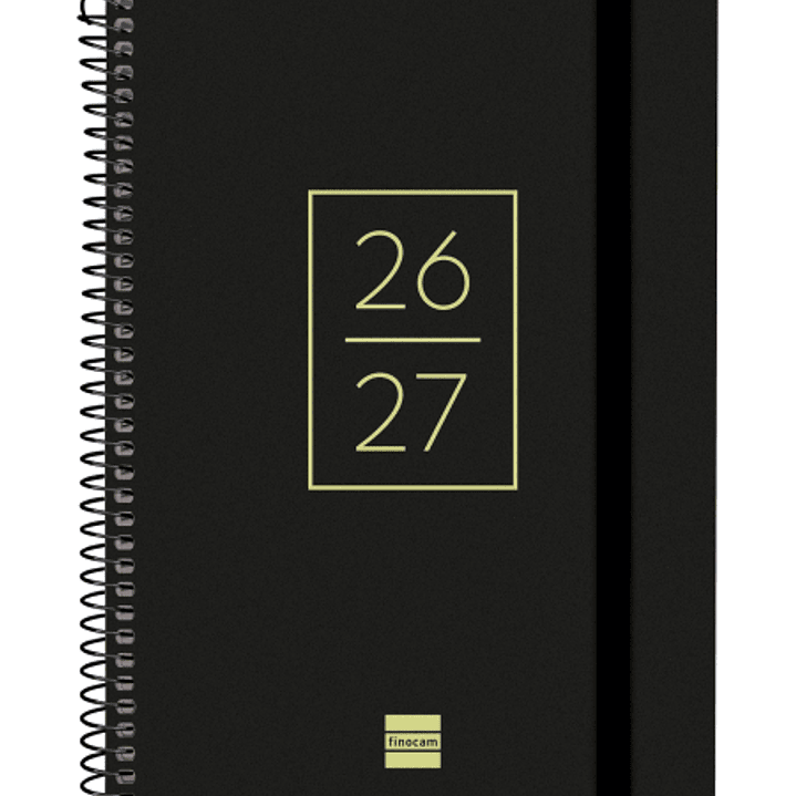 Finocam Secundaria Agenda Escolar 26/27 - Semana Vista Horizontal - Formato 4º - 155x212mm - Tapas de Polipropileno - Papel de 80g/m2 - Espiral Metali 1