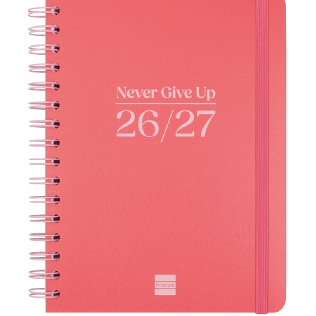 Finocam Cosmo Flex Agenda Escolar 26/27 - Semana Vista Horizontal - Formato 4º - 155x212mm - Tapas de Polipropileno - Papel de 80g/m2 - Espiral Metali 1