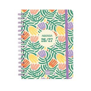 Finocam Cosmo Cart Agenda Escolar 26/27 en Catalan - Semana Vista Horizontal - Formato 4º - 155x212mm - Tapas de Carton Forrado - Papel de 80g/m2 - Es