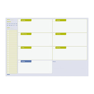 Finocam Bari Planificador sin Fechar - Internacional - Semana Vista Horizontal - Formato A4 - 297x210mm - Papel de 90g/m2 - 60 Hojas Encoladas - Multi