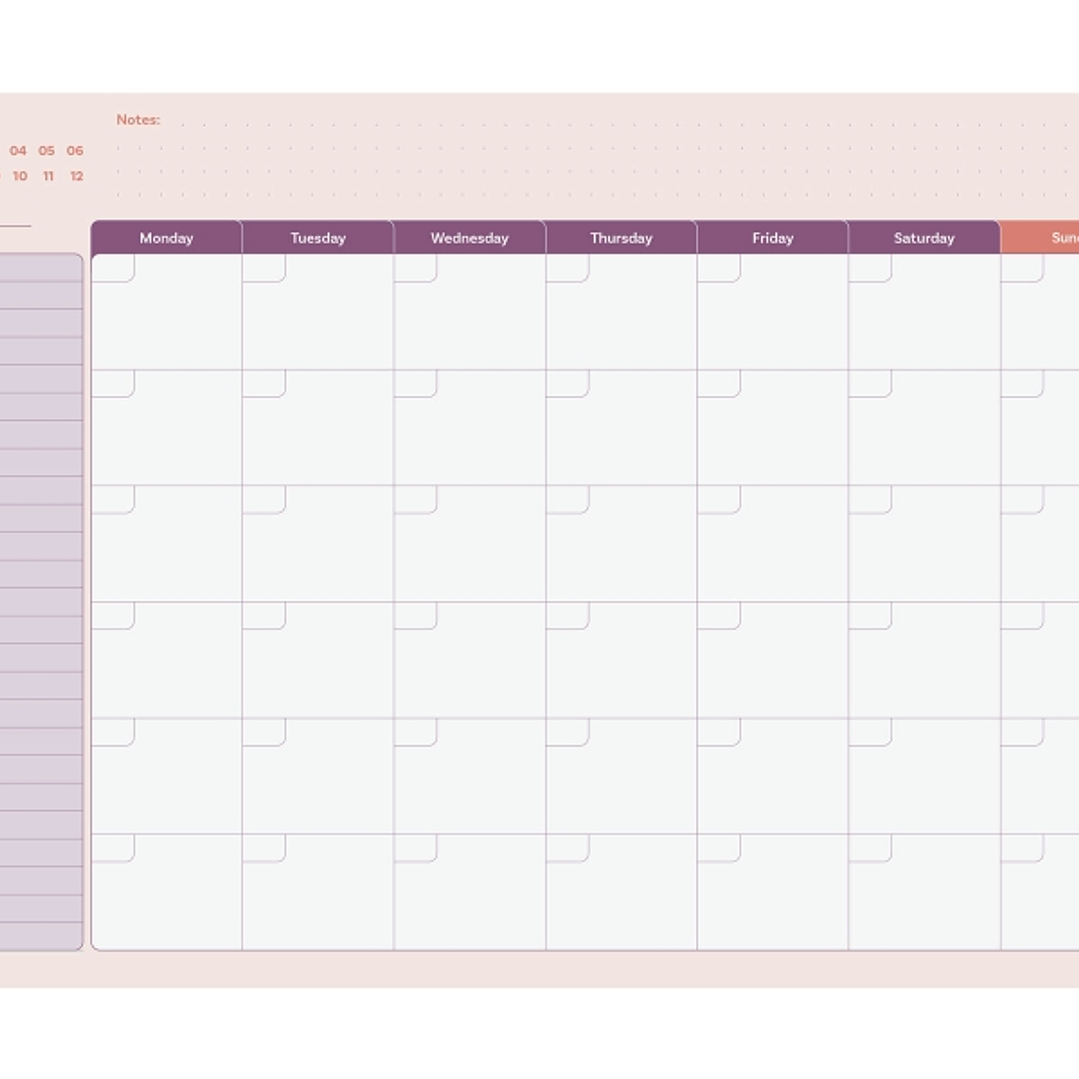 Finocam Bari Planificador sin Fechar - Internacional - Mes Vista - Formato A4 - 297x210mm - Papel de 90g/m2 - 60 Hojas Encoladas - Multicolor 1