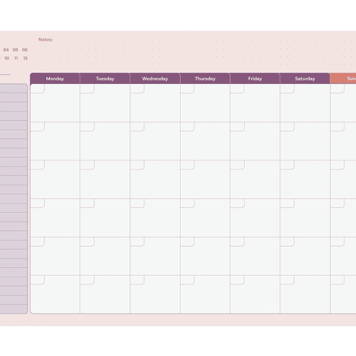 Finocam Bari Planificador sin Fechar - Internacional - Mes Vista - Formato A4 - 297x210mm - Papel de 90g/m2 - 60 Hojas Encoladas - Multicolor 1