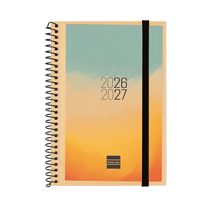 Finocam Espir Agenda Escolar 26/27 - Semana Vista Horizontal - Formato E8 - 120x171mm - Tapas de Polipropileno - Papel de 80g/m2 - Espiral Metalica - 