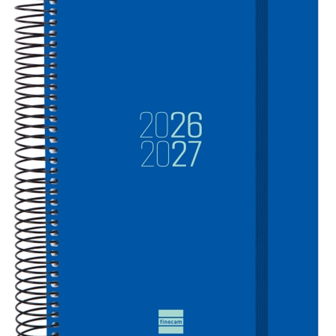Finocam Espir Agenda Escolar 26/27 en Catalan - 1 Dia por Pagina - Formato E10 - 155x212mm - Tapas de Polipropileno - Papel de 70g/m2 - Espiral Metali 1