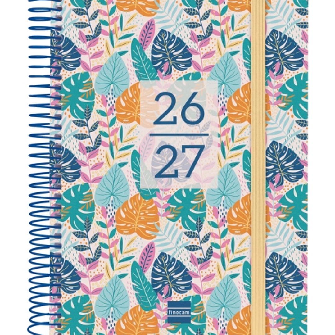 Finocam Secundaria Agenda Escolar 26/27 - 1 Dia por Pagina - Formato 4º - 155x212mm - Tapas de Polipropileno - Papel de 80g/m2 - Espiral Metalica - Es 1