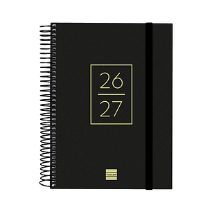 Finocam Secundaria Agenda Escolar 26/27 - 1 Dia por Pagina - Formato 4º - 155x212mm - Tapas de Polipropileno - Papel de 80g/m2 - Espiral Metalica - Es