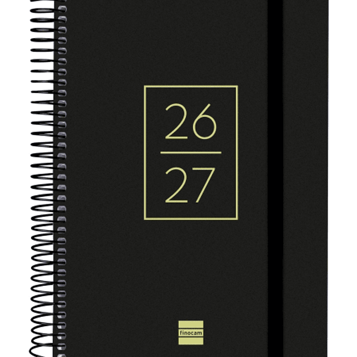 Finocam Secundaria Agenda Escolar 26/27 - 1 Dia por Pagina - Formato 4º - 155x212mm - Tapas de Polipropileno - Papel de 80g/m2 - Espiral Metalica - Es 1
