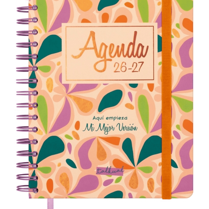 Finocam Talkual Agenda Escolar 26/27 - Semana Vista Horizontal - Formato 4º - 155x217mm - Tapa Dura - Papel de 100g/m2 - Espiral Metalica - Multicolor 1