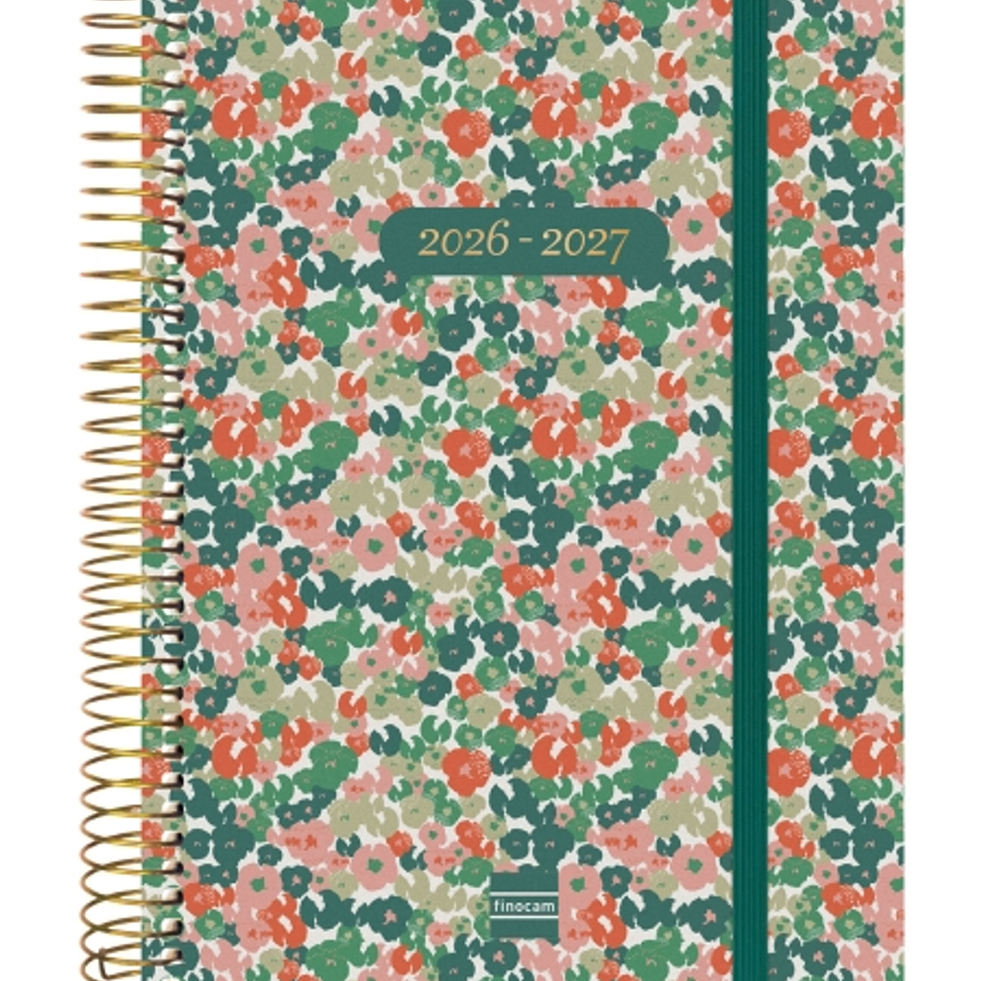 Finocam Espiral Agenda Internacional - 18 Meses - 2 Dias por Pagina - Formato E10 - 155x212mm - Tapas de Polipropileno - Papel de 70g/m2 - Esquinas Mi 1