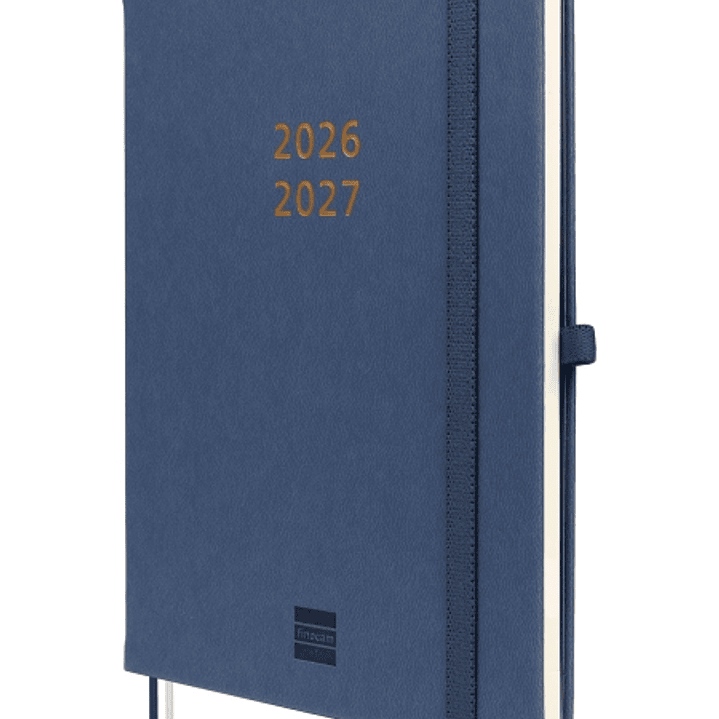 Finocam Minimal Agenda de Tapa Dura Internacional - 18 Meses - Semana Vista Horizontal - Formato M5 - 140x190mm - Papel Crema de 80g/m2 - Bolsillo Int 1
