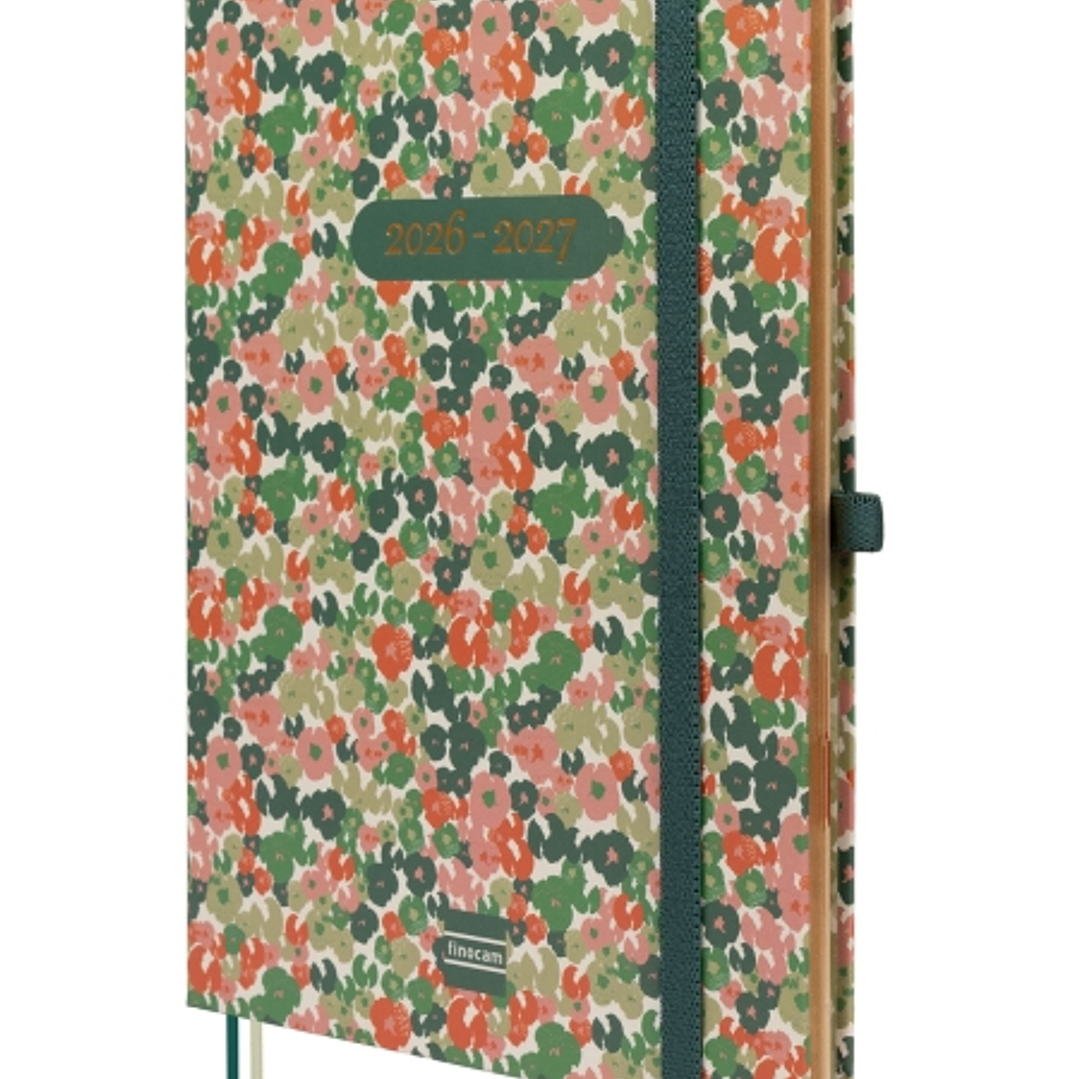 Finocam Minimal Agenda de Tapa Dura Internacional - 18 Meses - Semana Vista Horizontal - Formato M5 - 140x190mm - Papel Crema de 80g/m2 - Bolsillo Int 1