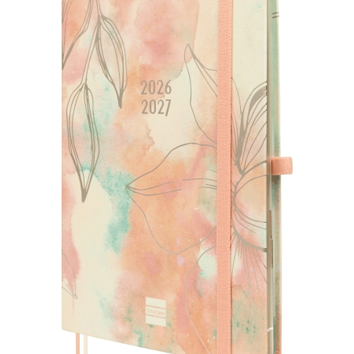 Finocam Minimal Agenda de Tapa Dura Internacional - 18 Meses - Semana Vista Horizontal - Formato M5 - 140x190mm - Papel Crema de 80g/m2 - Bolsillo Int 1