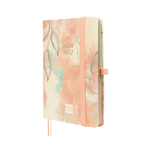 Finocam Minimal Agenda de Tapa Dura Internacional - 18 Meses - Semana Vista Horizontal - Formato M3 - 100x150mm - Papel Crema de 80g/m2 - Bolsillo Int