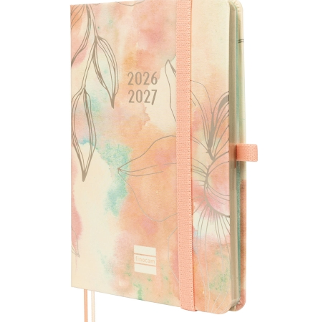 Finocam Minimal Agenda de Tapa Dura Internacional - 18 Meses - Semana Vista Horizontal - Formato M3 - 100x150mm - Papel Crema de 80g/m2 - Bolsillo Int 1