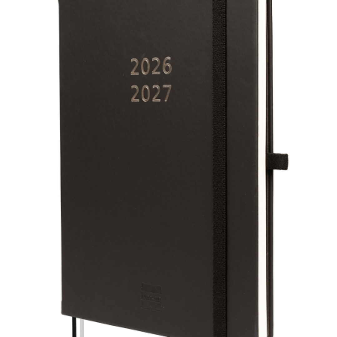 Finocam Minimal Agenda de Tapa Dura Internacional - 18 Meses - Semana Vista Horizontal - Formato M5 - 140x190mm - Papel Crema de 80g/m2 - Bolsillo Int 1