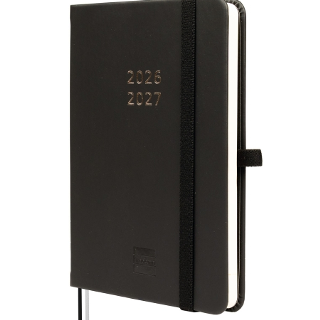 Finocam Minimal Agenda de Tapa Dura Internacional - 18 Meses - Semana Vista Horizontal - Formato M3 - 100x150mm - Papel Crema de 80g/m2 - Bolsillo Int 1