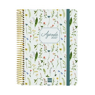Finocam Cloe Agenda de Espiral - 16 Meses - Semana Vista Horizontal - Formato E10 - 155x212mm - Tapa Dura - Papel de 100g/m2 - Cierre con Goma Elastic