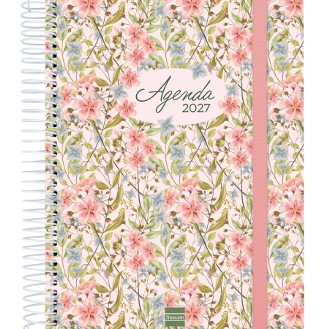 Finocam Cloe Agenda de Espiral - 16 Meses - Semana Vista Horizontal - Formato E10 - 155x212mm - Tapa Dura - Papel de 100g/m2 - Cierre con Goma Elastic 1