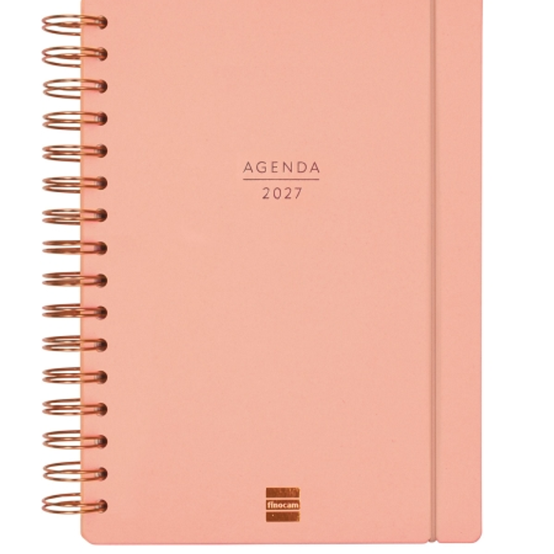 Finocam Haiku Agenda de Espiral - 16 Meses - Semana Vista Horizontal - Formato E10 - 155x212mm - Tapa Dura - Papel de 95g/m2 - Cierre con Goma Elastic 1