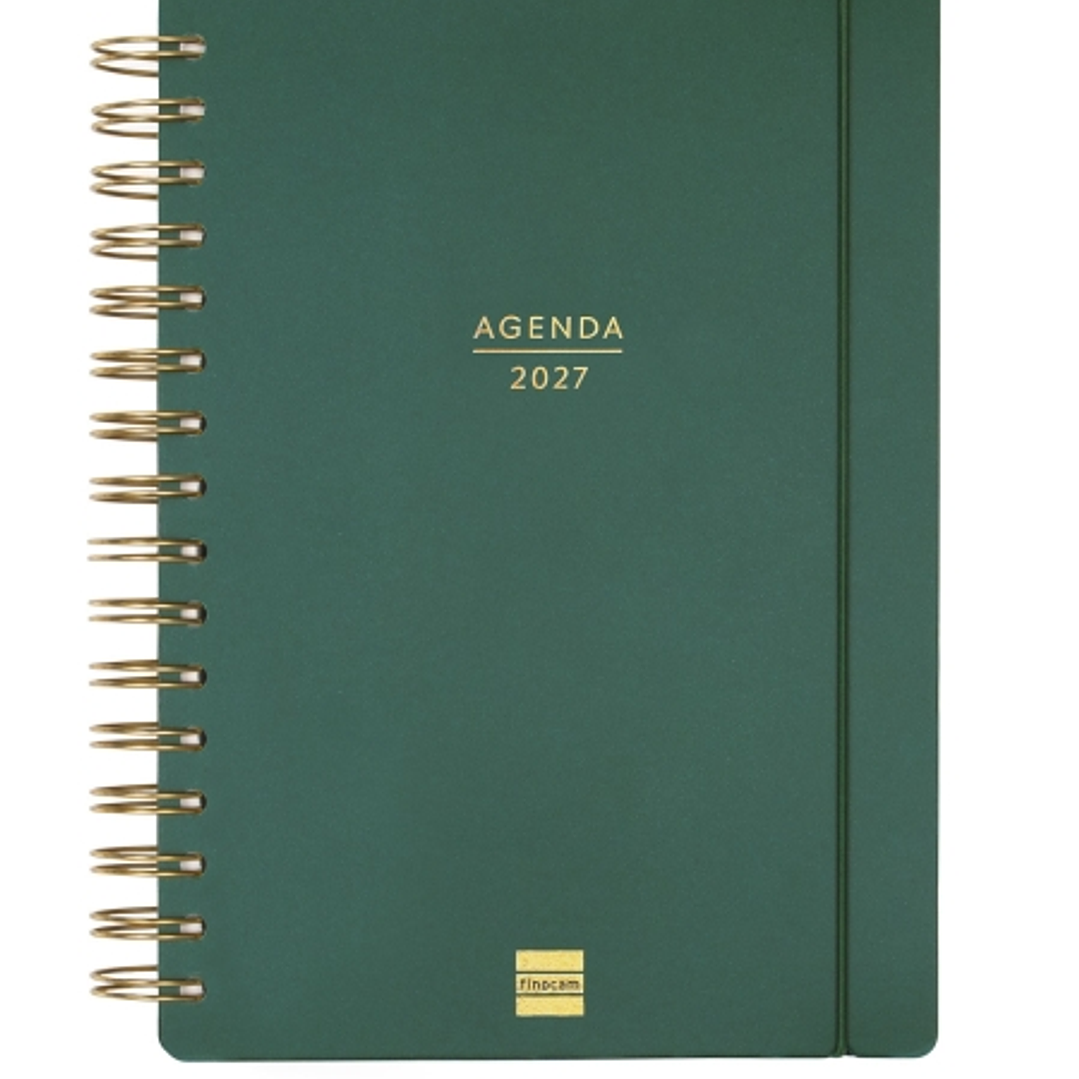 Finocam Haiku Agenda de Espiral - 16 Meses - Semana Vista Horizontal - Formato E10 - 155x212mm - Tapa Dura - Papel de 95g/m2 - Cierre con Goma Elastic 1
