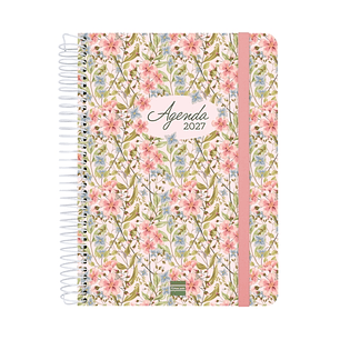 Finocam Cloe Agenda de Espiral en Catalan - 16 Meses - Semana Vista Horizontal - Formato E10 - 155x212mm - Tapa Dura - Papel de 100g/m2 - Goma Elastic