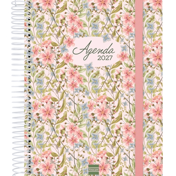 Finocam Cloe Agenda de Espiral en Catalan - 16 Meses - Semana Vista Horizontal - Formato E10 - 155x212mm - Tapa Dura - Papel de 100g/m2 - Goma Elastic 1