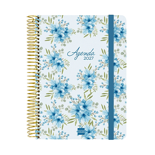 Finocam Cloe Agenda de Espiral en Catalan - 16 Meses - Semana Vista Horizontal - Formato E10 - 155x212mm - Tapa Dura - Papel de 100g/m2 - Goma Elastic