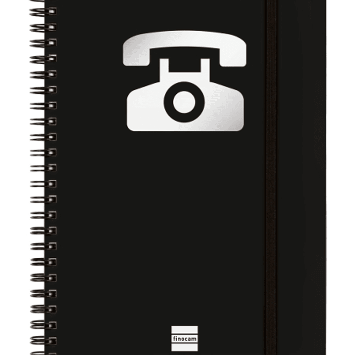 Finocam Phone Indice Telefonico - Formato A5 - 148x210mm - Tapas de Carton Forrado - Papel de 120g/m2 - Cierre con Goma Elastica - Espiral Doble Metal 1