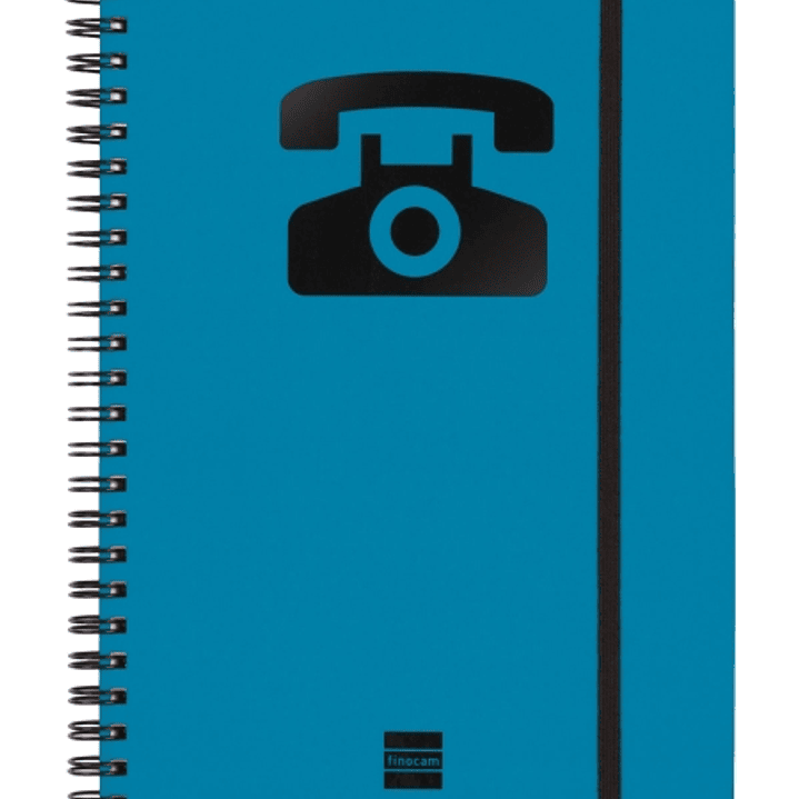 Finocam Phone Indice Telefonico - Formato A5 - 148x210mm - Tapas de Carton Forrado - Papel de 120g/m2 - Cierre con Goma Elastica - Espiral Doble Metal 1