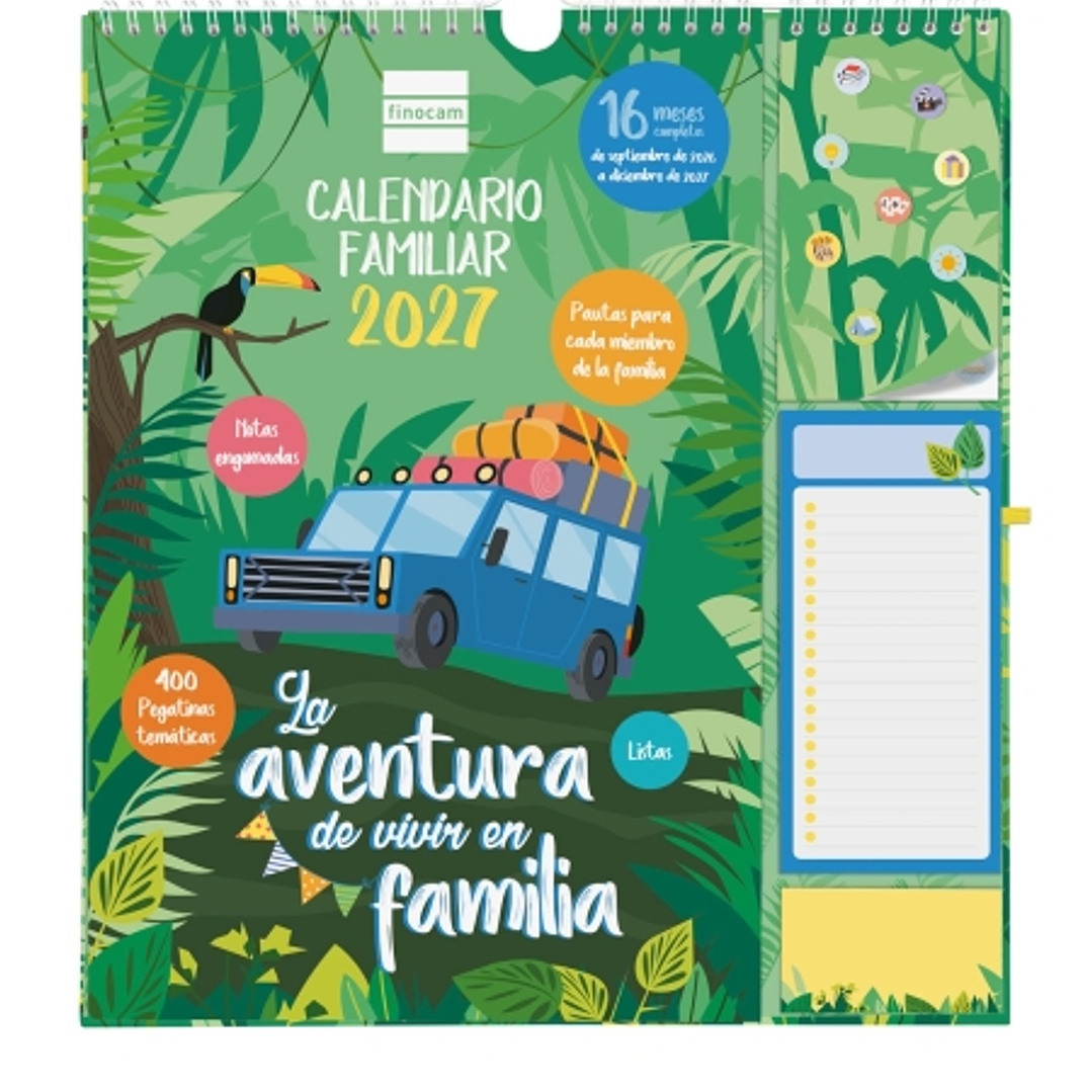 Finocam Sep Calendario de Pared - 16 Meses - Mes Vista - Formato Plus - 215x325mm - Espiral Doble Metalica - Papel de 140g/m2 - Espacio para Notas - A 1